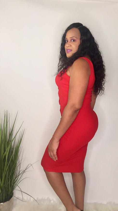 Red Hot | red midi dress